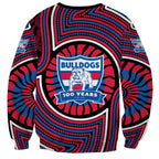 Western Bulldogs Sweatshirt Indigenous Monochrome Dot Art Mascot Style