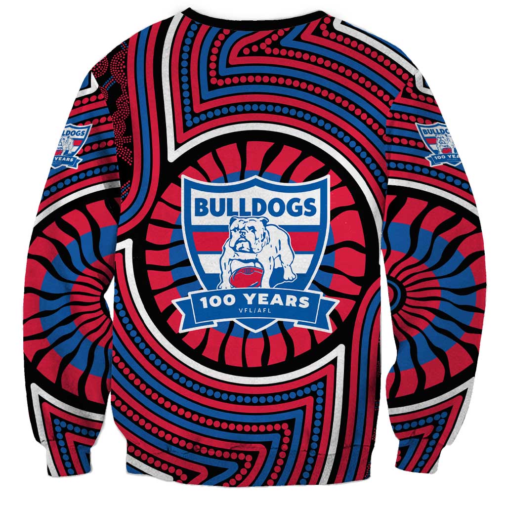 Western Bulldogs Sweatshirt Indigenous Monochrome Dot Art Mascot Style