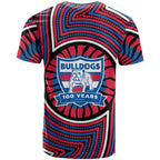 Western Bulldogs T Shirt Indigenous Monochrome Dot Art Mascot Style