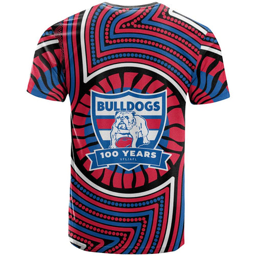 Western Bulldogs T Shirt Indigenous Monochrome Dot Art Mascot Style