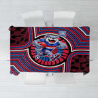 Western Bulldogs Tablecloth Indigenous Monochrome Dot Art Mascot Style