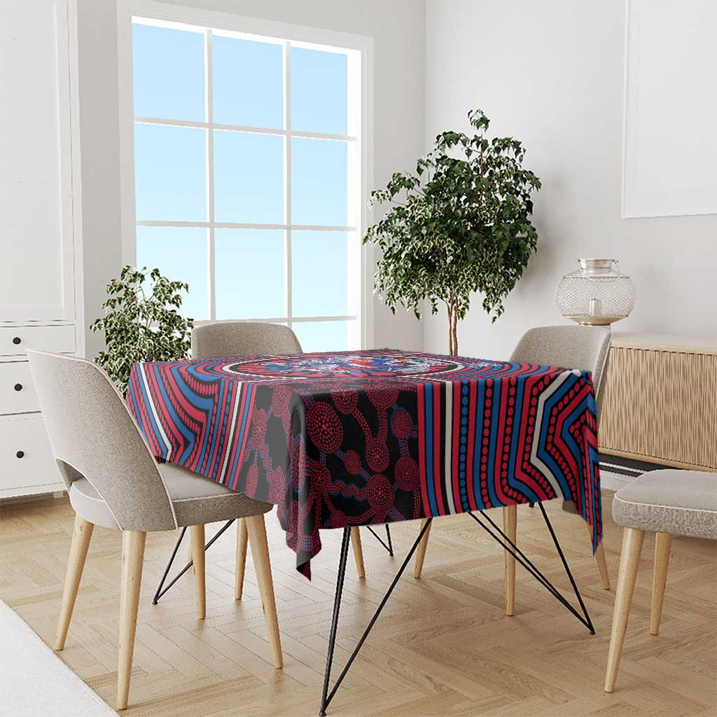 Western Bulldogs Tablecloth Indigenous Monochrome Dot Art Mascot Style