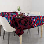 Western Bulldogs Tablecloth Indigenous Monochrome Dot Art Mascot Style