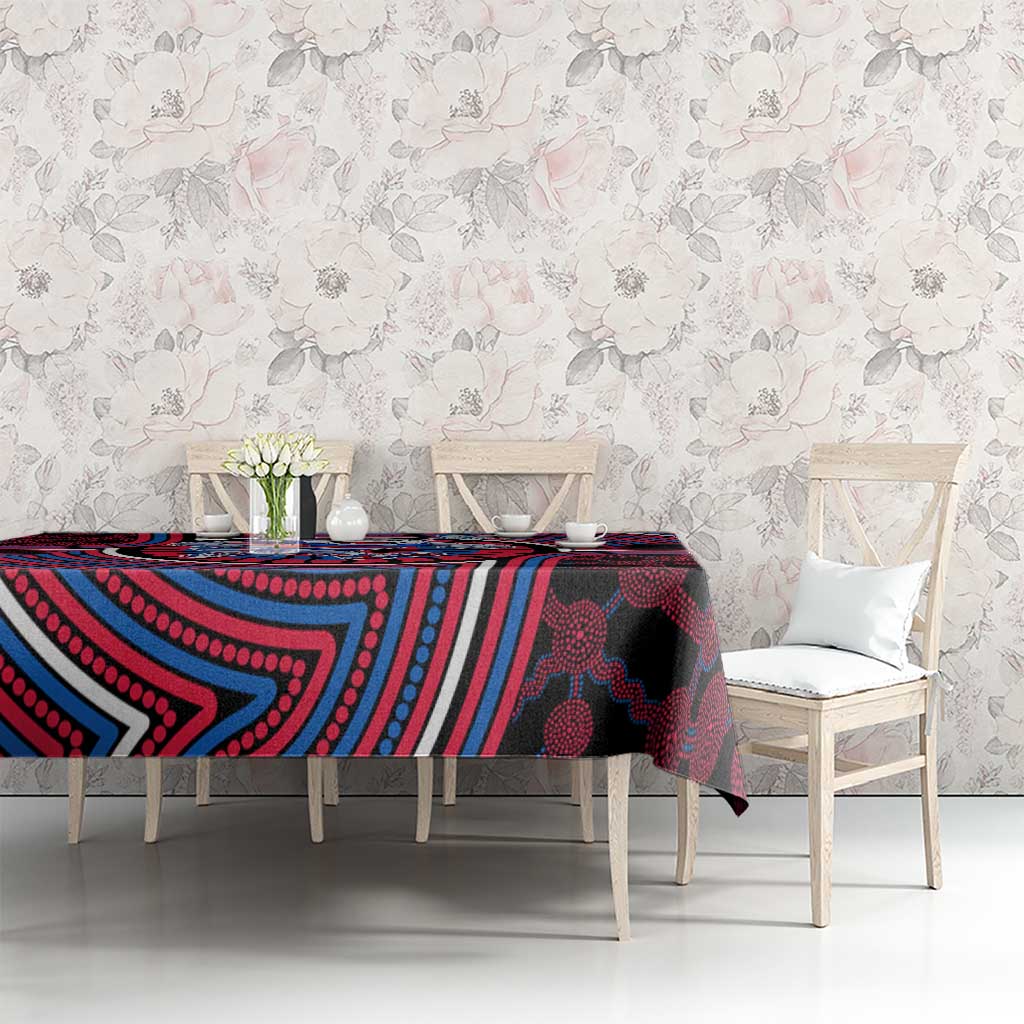 Western Bulldogs Tablecloth Indigenous Monochrome Dot Art Mascot Style