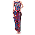 Western Bulldogs Tank Maxi Dress Indigenous Monochrome Dot Art Mascot Style