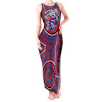 Western Bulldogs Tank Maxi Dress Indigenous Monochrome Dot Art Mascot Style