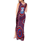 Western Bulldogs Tank Maxi Dress Indigenous Monochrome Dot Art Mascot Style