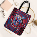 Western Bulldogs Tote Bag Indigenous Monochrome Dot Art Mascot Style