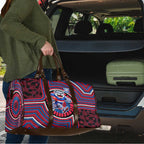Western Bulldogs Travel Bag Indigenous Monochrome Dot Art Mascot Style