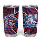 Western Bulldogs Tumbler Cup Indigenous Monochrome Dot Art Mascot Style