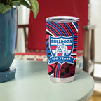 Western Bulldogs Tumbler Cup Indigenous Monochrome Dot Art Mascot Style