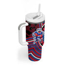 Western Bulldogs Tumbler With Handle Indigenous Monochrome Dot Art Mascot Style