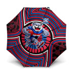 Western Bulldogs Umbrella Indigenous Monochrome Dot Art Mascot Style