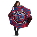 Western Bulldogs Umbrella Indigenous Monochrome Dot Art Mascot Style