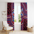 Western Bulldogs Window Curtain Indigenous Monochrome Dot Art Mascot Style
