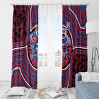 Western Bulldogs Window Curtain Indigenous Monochrome Dot Art Mascot Style