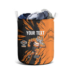Personalized Wests Tigers Laundry Basket Dynamic Lightning Mascot Rugby Australia
