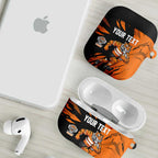 Personalized Wests Tigers AirPods Case Dynamic Lightning Mascot Rugby Australia
