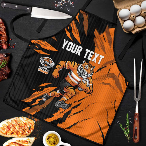 Personalized Wests Tigers Apron Dynamic Lightning Mascot Rugby Australia