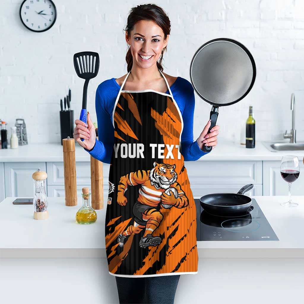Personalized Wests Tigers Apron Dynamic Lightning Mascot Rugby Australia