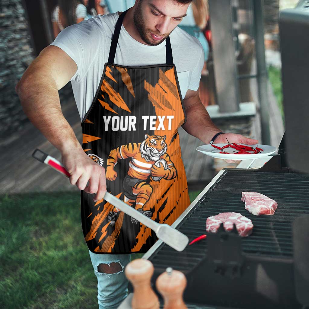 Personalized Wests Tigers Apron Dynamic Lightning Mascot Rugby Australia