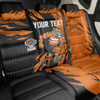 Personalized Wests Tigers Back Car Seat Cover Dynamic Lightning Mascot Rugby Australia