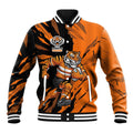 Personalized Wests Tigers Baseball Jacket Dynamic Lightning Mascot Rugby Australia
