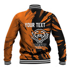 Personalized Wests Tigers Baseball Jacket Dynamic Lightning Mascot Rugby Australia