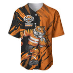 Personalized Wests Tigers Baseball Jersey Dynamic Lightning Mascot Rugby Australia