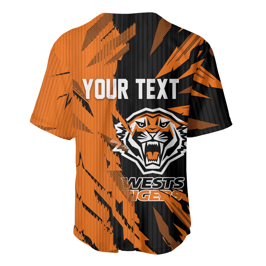 Personalized Wests Tigers Baseball Jersey Dynamic Lightning Mascot Rugby Australia