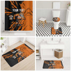 Personalized Wests Tigers Bathroom Set Dynamic Lightning Mascot Rugby Australia