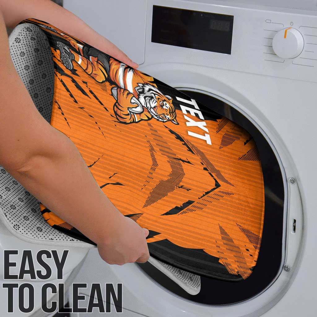 Personalized Wests Tigers Bathroom Set Dynamic Lightning Mascot Rugby Australia