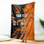 Personalized Wests Tigers Blanket Dynamic Lightning Mascot Rugby Australia