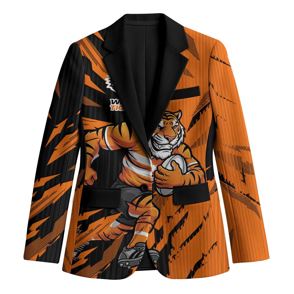 Personalized Wests Tigers Blazer Dynamic Lightning Mascot Rugby Australia