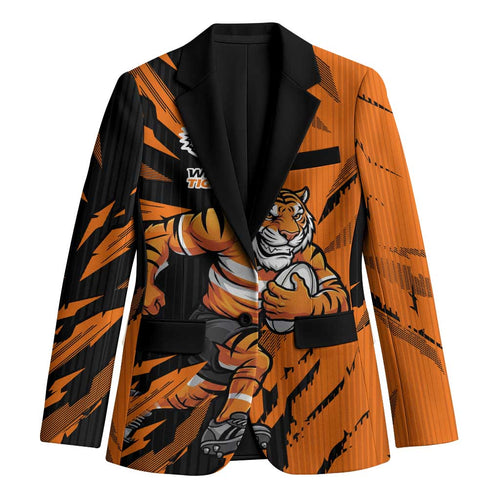 Personalized Wests Tigers Blazer Dynamic Lightning Mascot Rugby Australia