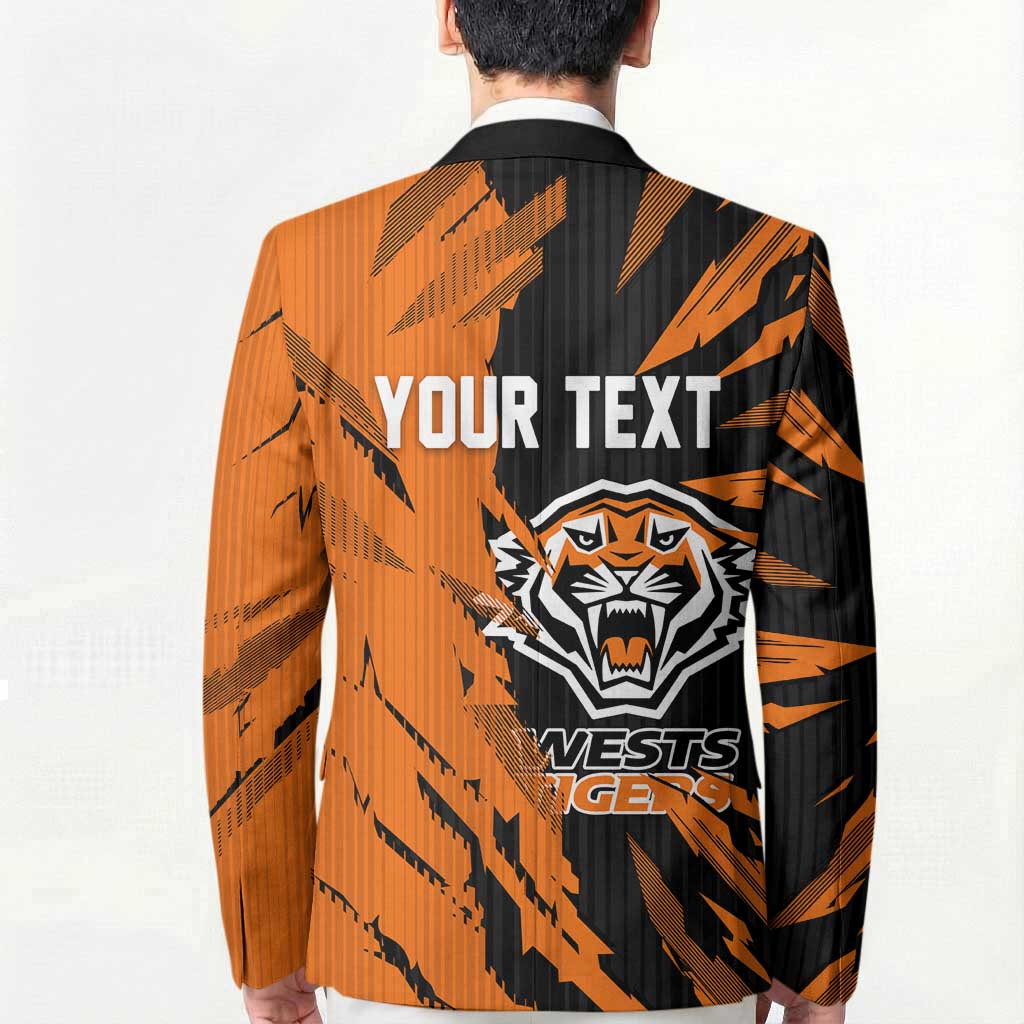 Personalized Wests Tigers Blazer Dynamic Lightning Mascot Rugby Australia