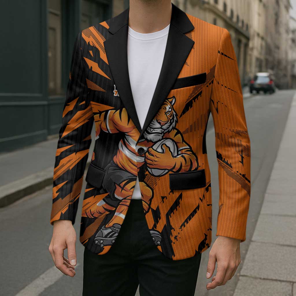 Personalized Wests Tigers Blazer Dynamic Lightning Mascot Rugby Australia