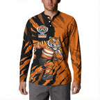 Personalized Wests Tigers Button Sweatshirt Dynamic Lightning Mascot Rugby Australia