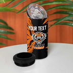 Personalized Wests Tigers 4 in 1 Can Cooler Tumbler Dynamic Lightning Mascot Rugby Australia