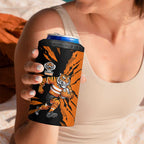 Personalized Wests Tigers 4 in 1 Can Cooler Tumbler Dynamic Lightning Mascot Rugby Australia