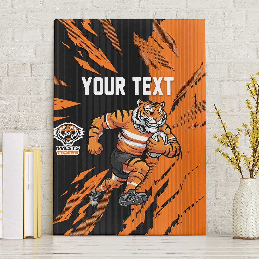 Personalized Wests Tigers Canvas Wall Art Dynamic Lightning Mascot Rugby Australia