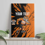 Personalized Wests Tigers Canvas Wall Art Dynamic Lightning Mascot Rugby Australia