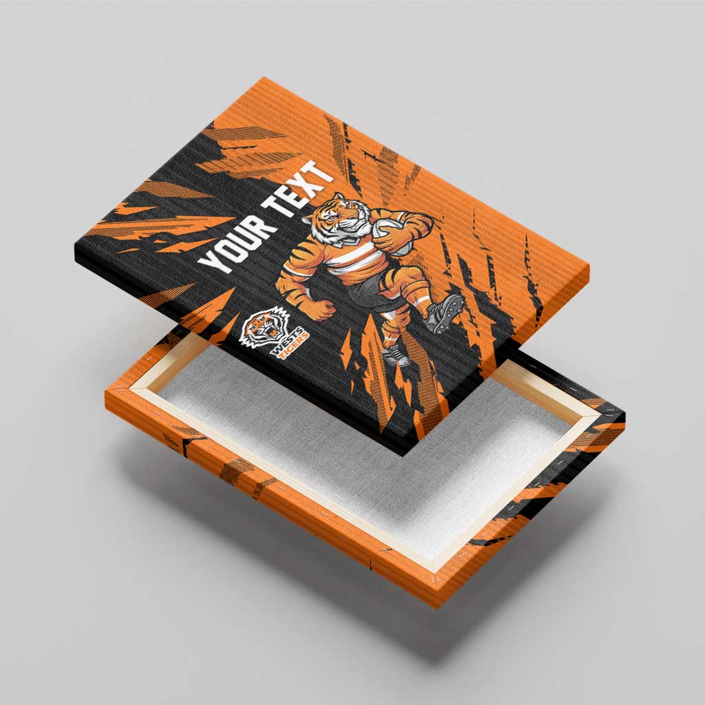 Personalized Wests Tigers Canvas Wall Art Dynamic Lightning Mascot Rugby Australia