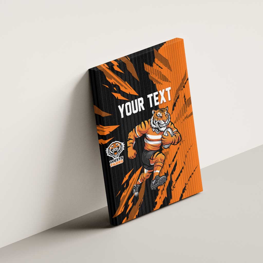 Personalized Wests Tigers Canvas Wall Art Dynamic Lightning Mascot Rugby Australia