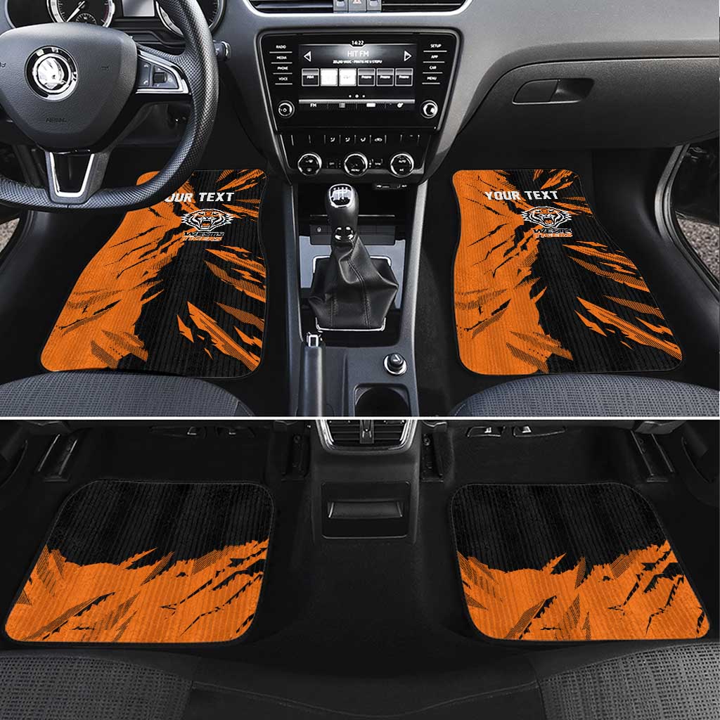 Personalized Wests Tigers Car Mats Dynamic Lightning Mascot Rugby Australia
