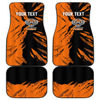 Personalized Wests Tigers Car Mats Dynamic Lightning Mascot Rugby Australia