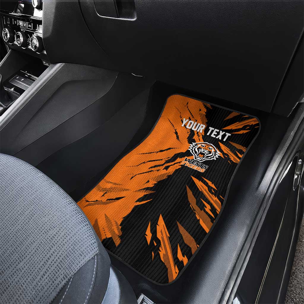 Personalized Wests Tigers Car Mats Dynamic Lightning Mascot Rugby Australia