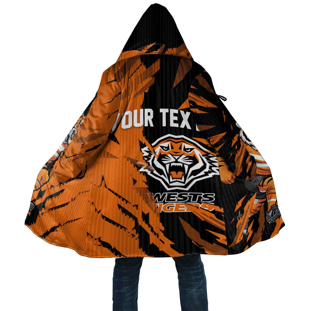 Personalized Wests Tigers Cloak Dynamic Lightning Mascot Rugby Australia