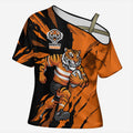 Personalized Wests Tigers Cross Shoulder Shirt Dynamic Lightning Mascot Rugby Australia