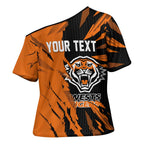 Personalized Wests Tigers Cross Shoulder Shirt Dynamic Lightning Mascot Rugby Australia
